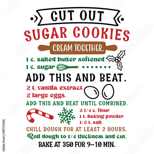 Christmas Cookie Recipe Sign