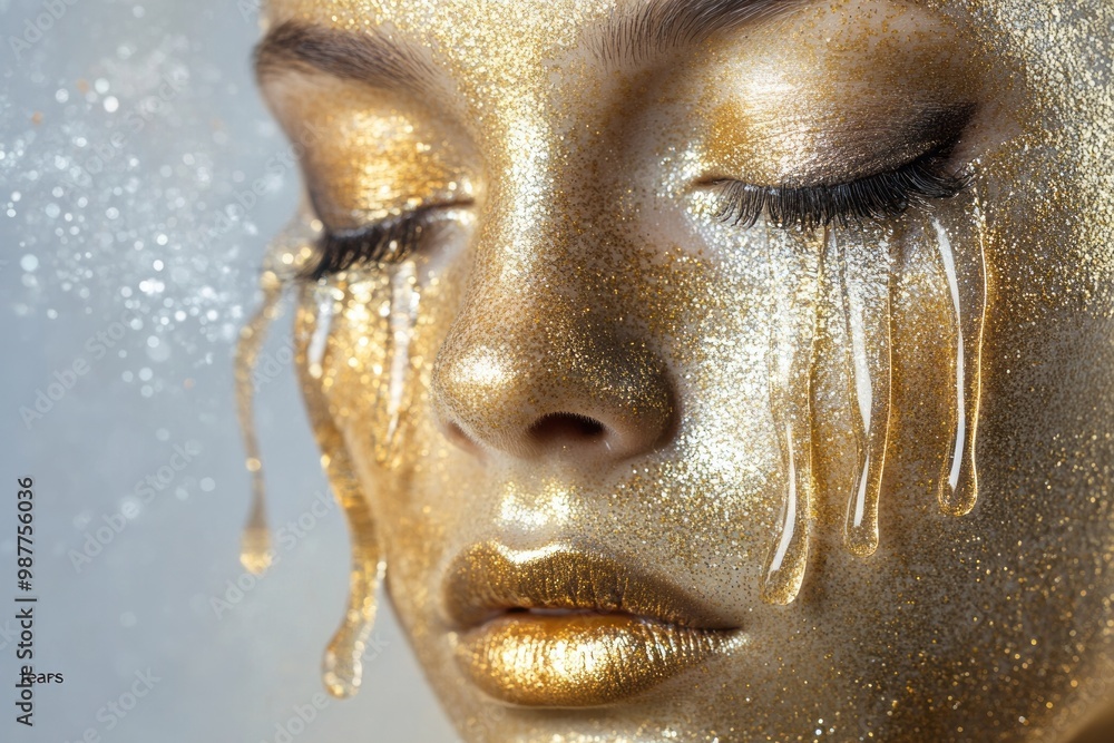 Ethereal Gold Tears Portrait Ethereal Gold Tears Portrait