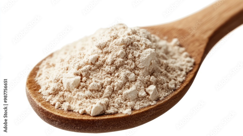 Light Beige Baobab Powder on White Background Highlighting Soft Texture Light Beige Baobab Powder on White Background Highlighting Soft Texture