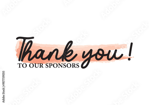 Thank You to Our Sponsors Text Vector.Template for Banner, Postcard, Poster, Print, Sticker or Web Product.