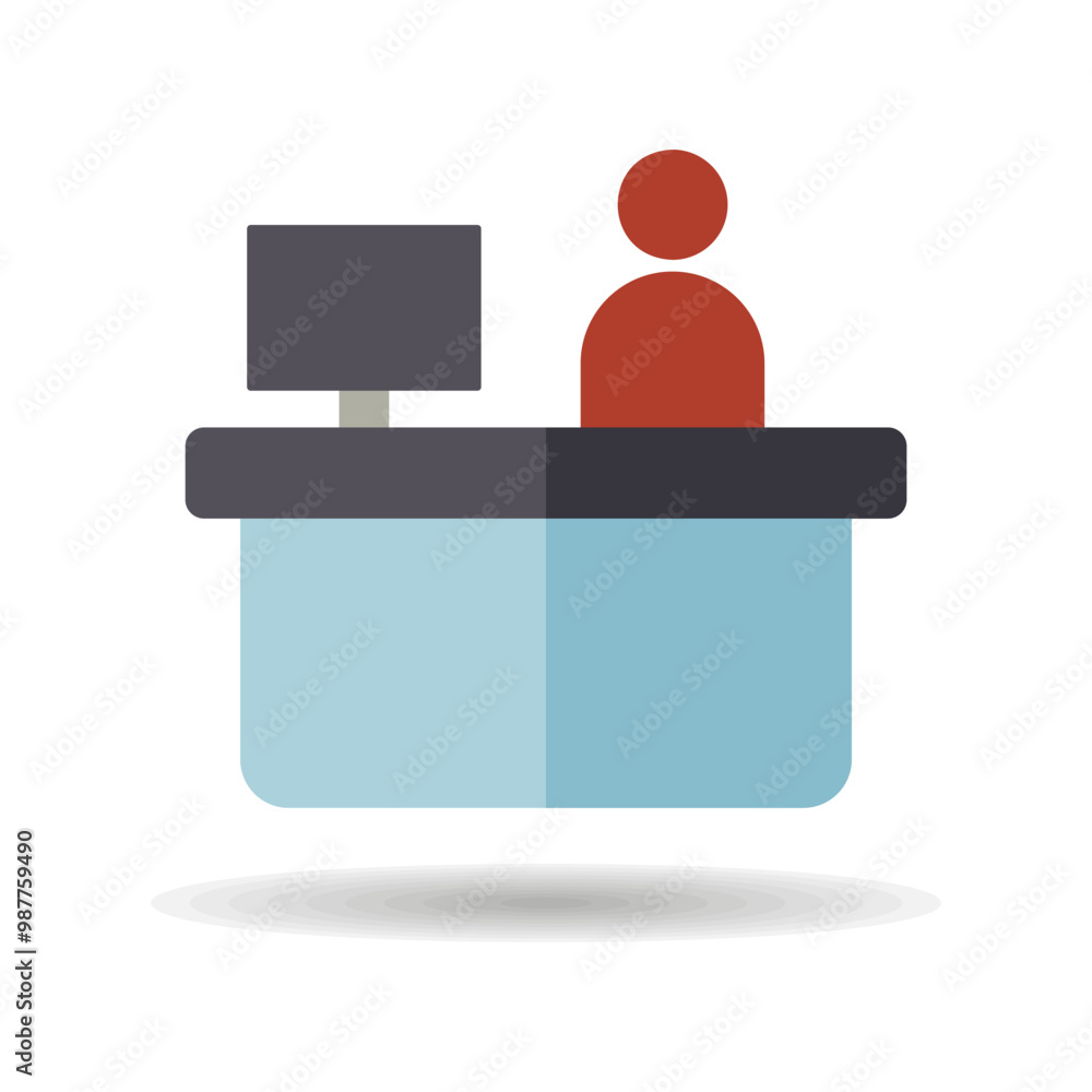 Hotel reception service vector isolated icon Hotel reception service vector isolated icon