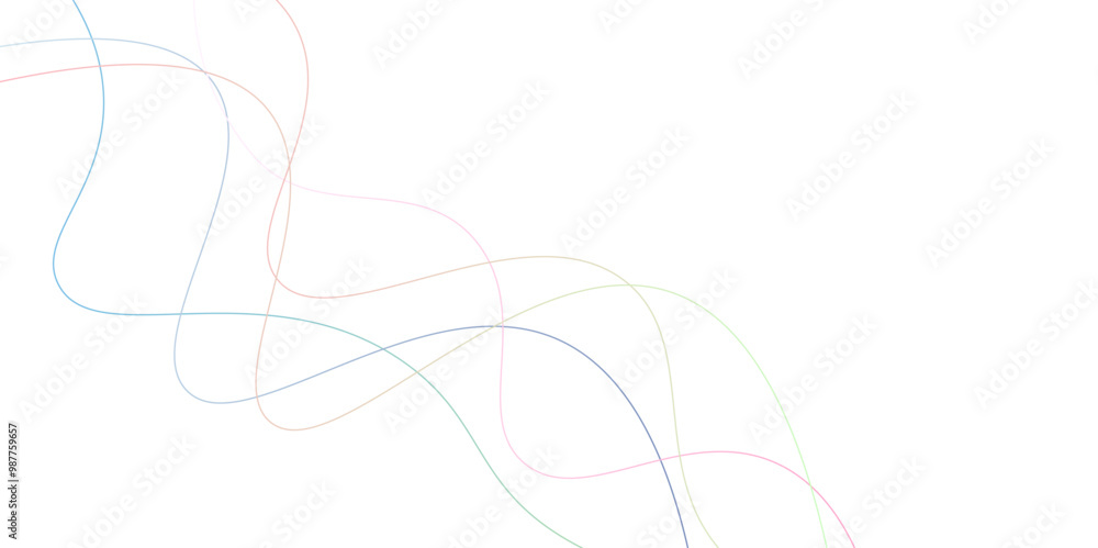 Naklejka premium Random pattern colorful line stroke on a transparent background. Chaotic random lines abstract geometric pattern vector background. Decorative golden pattern with tangled curved lines.