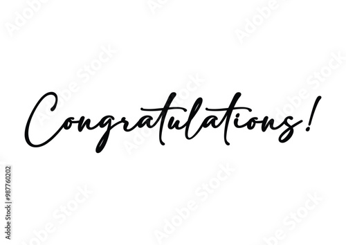 Congratulations message vector. Congratulations calligraphy stylish Text vector with white background isolated.