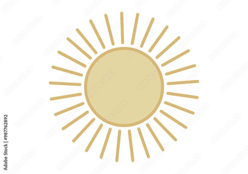 Sol amarillo con rayos en fondo blanco Sol amarillo con rayos en fondo blanco