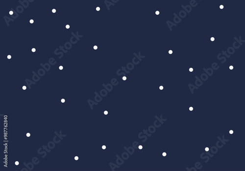 Fondo azul oscuro con copos de nieve blancos
