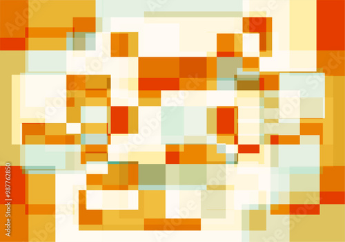Fondo abstracto de cuadrados y rectángulos rojos, naranjas, amarillos y verde