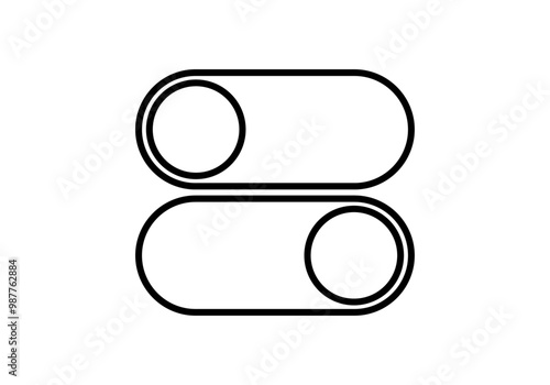 Icono negro de botones de activar y desactivar opciones