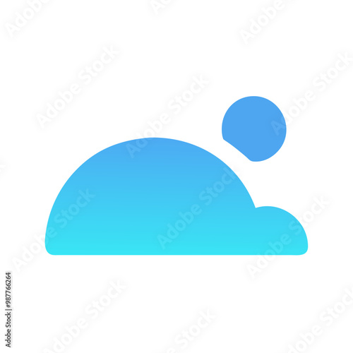 Simple icon with cloud and sun representing partly cloudy weather