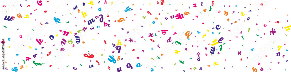 Scattered letters of latin alphabet. Colorful Scattered letters of latin alphabet. Colorful