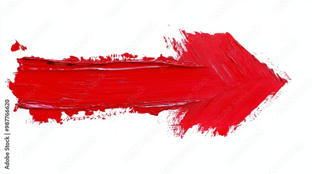 A red brush stroke that looks like an arrow A red brush stroke that looks like an arrow