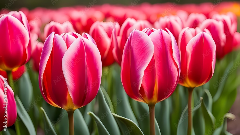 field of pink tulips field of pink tulips