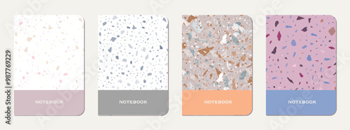 Notepad cover design. Terrazzo abstract