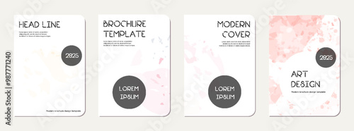 School notebook cover design. Terrazzo abstract