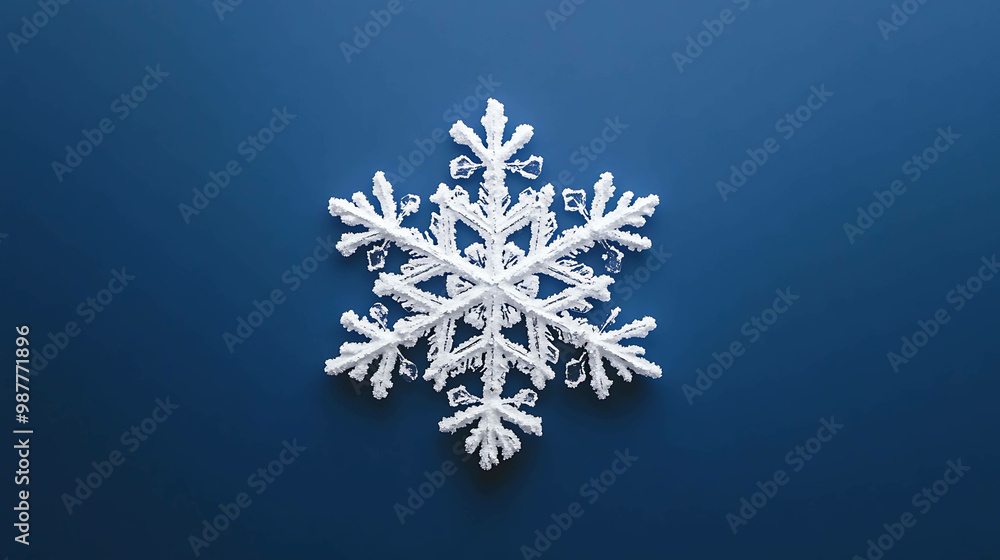 White snowflake on a blue background. White snowflake on a blue background.