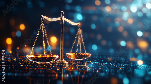 Visual of a digital balance scale weighing taxes against public services, Digital Balance Scale Weighing Taxes vs. Public Services, Illustrating Economic Policy Trade-offs and Legal Fairness