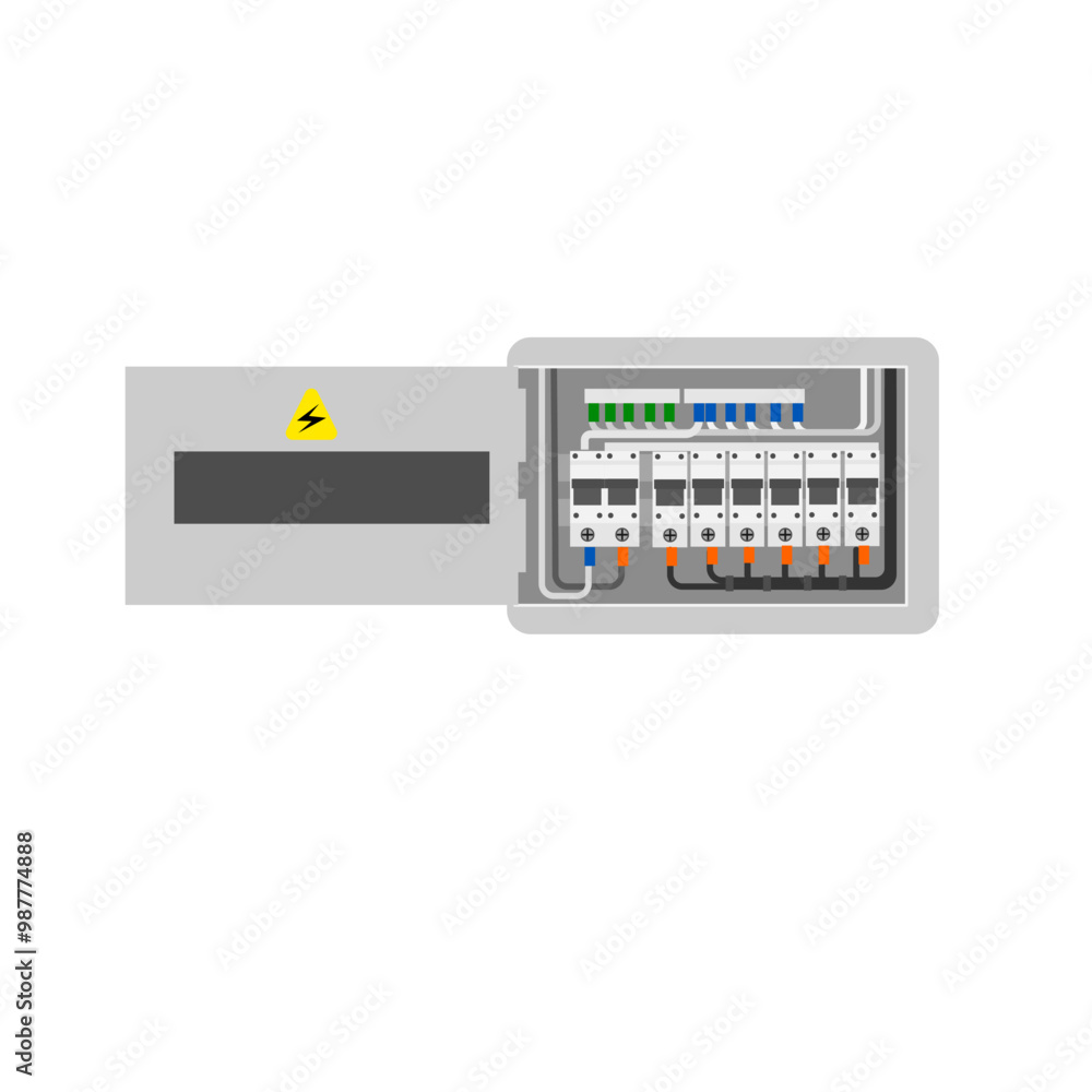 The electrical consumer box illustration on isolated background. The electrical consumer box illustration on isolated background.