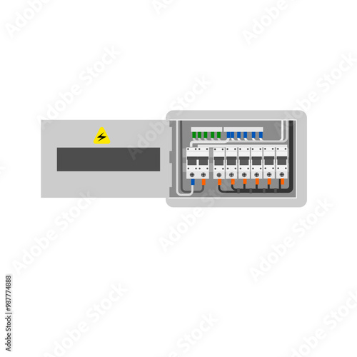 The electrical consumer box illustration on isolated background.
