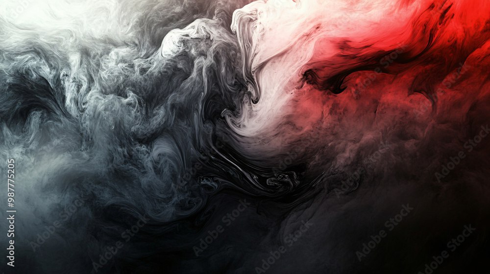 Fototapeta premium abstract red and gray swirling smoke background