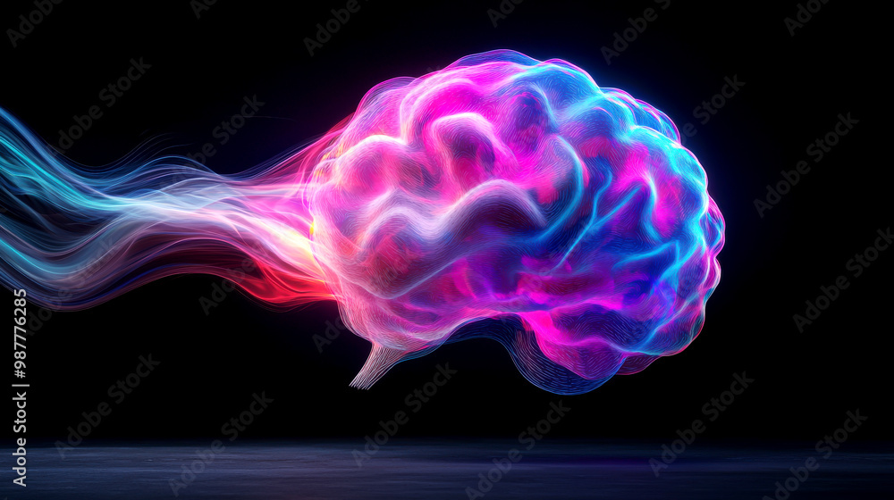A glowing, multicolored nebula in the shape of a human brain, symbolizing the vastness of human imagination A glowing, multicolored nebula in the shape of a human brain, symbolizing the vastness of human imagination