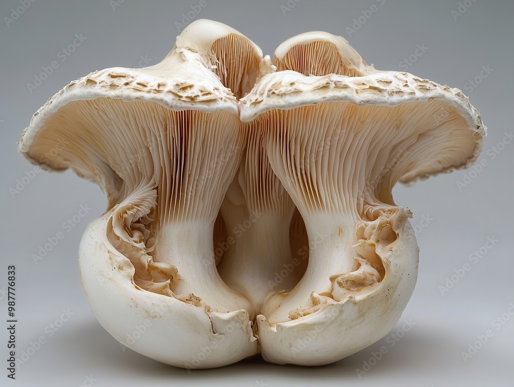 Close-Up of a Delicate White Mushroom Close-Up of a Delicate White Mushroom