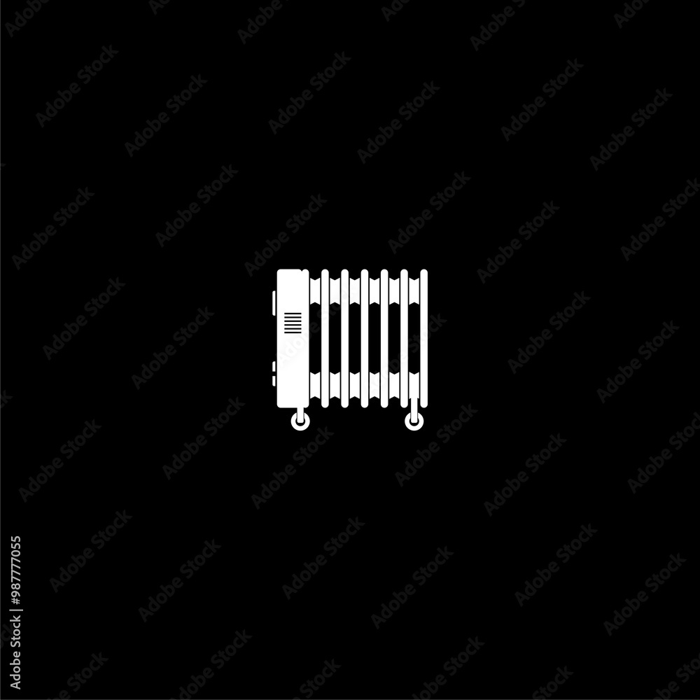 Electric heater icon isolated on dark background Electric heater icon isolated on dark background