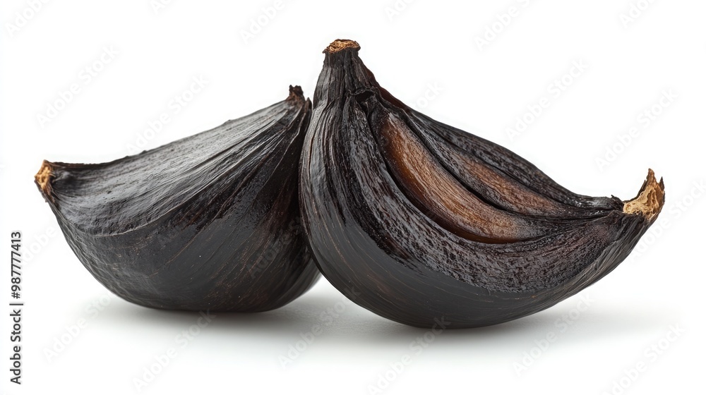 custom made wallpaper toronto digitalPeeled Black Garlic Clove with Glossy Surface and Chewy Texture on White Background