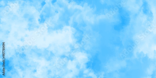 Abstract white and blue color frozen ice surface design background. oft sky blue watercolor sky and clouds, Light blue background with watercolor. gradient light white sky background with clouds. 