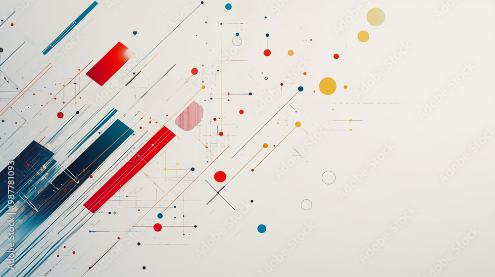 Abstract white background with Colorful geometric and circle lines. Digital future technology . Abstract business connection of lines from nodes innovation of communication in the network. Abstract white background with Colorful geometric and circle lines. Digital future technology . Abstract business connection of lines from nodes innovation of communication in the network.