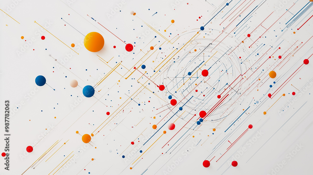 Abstract white background with Colorful geometric and circle lines. Digital future technology . Abstract business connection of lines from nodes innovation of communication in the network. Abstract white background with Colorful geometric and circle lines. Digital future technology . Abstract business connection of lines from nodes innovation of communication in the network.
