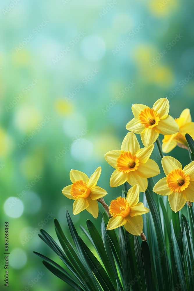 Vibrant Spring Flowers with Blurred Background Vibrant Spring Flowers with Blurred Background
