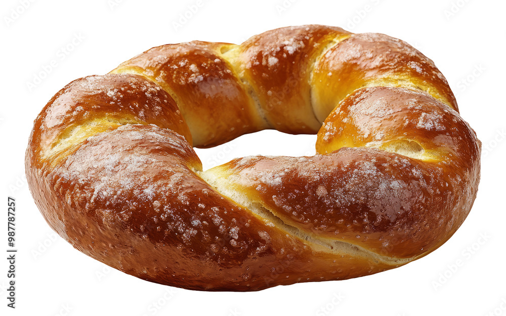 Golden Brown Freshly Baked Pretzel on Transparent Background Golden Brown Freshly Baked Pretzel on Transparent Background
