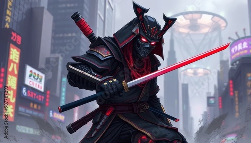 Urban Cyberpunk Samurai	