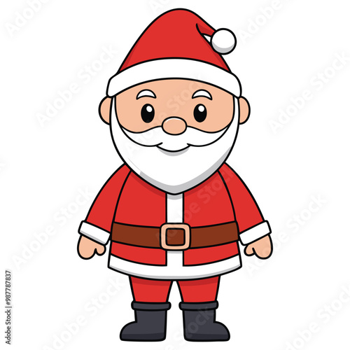 Cute little Santa cartoon vector illustration