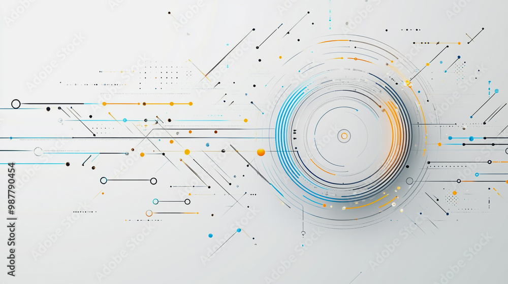 Abstract white background with Colorful circle lines. Digital future technology . Abstract business connection of lines from nodes innovation of communication in the network. Abstract white background with Colorful circle lines. Digital future technology . Abstract business connection of lines from nodes innovation of communication in the network.