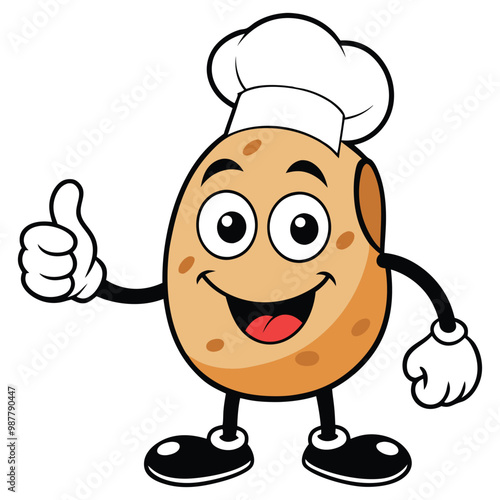 Wallpaper Mural Cute Potato Chef Cartoon Character Thumbs up Torontodigital.ca