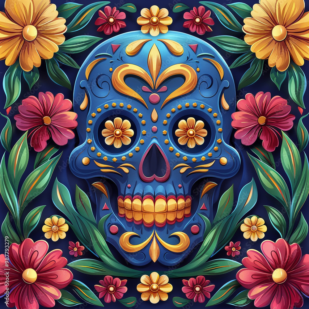 Festive Dia De Muertos background banner, celebration day of the dead Festive Dia De Muertos background banner, celebration day of the dead