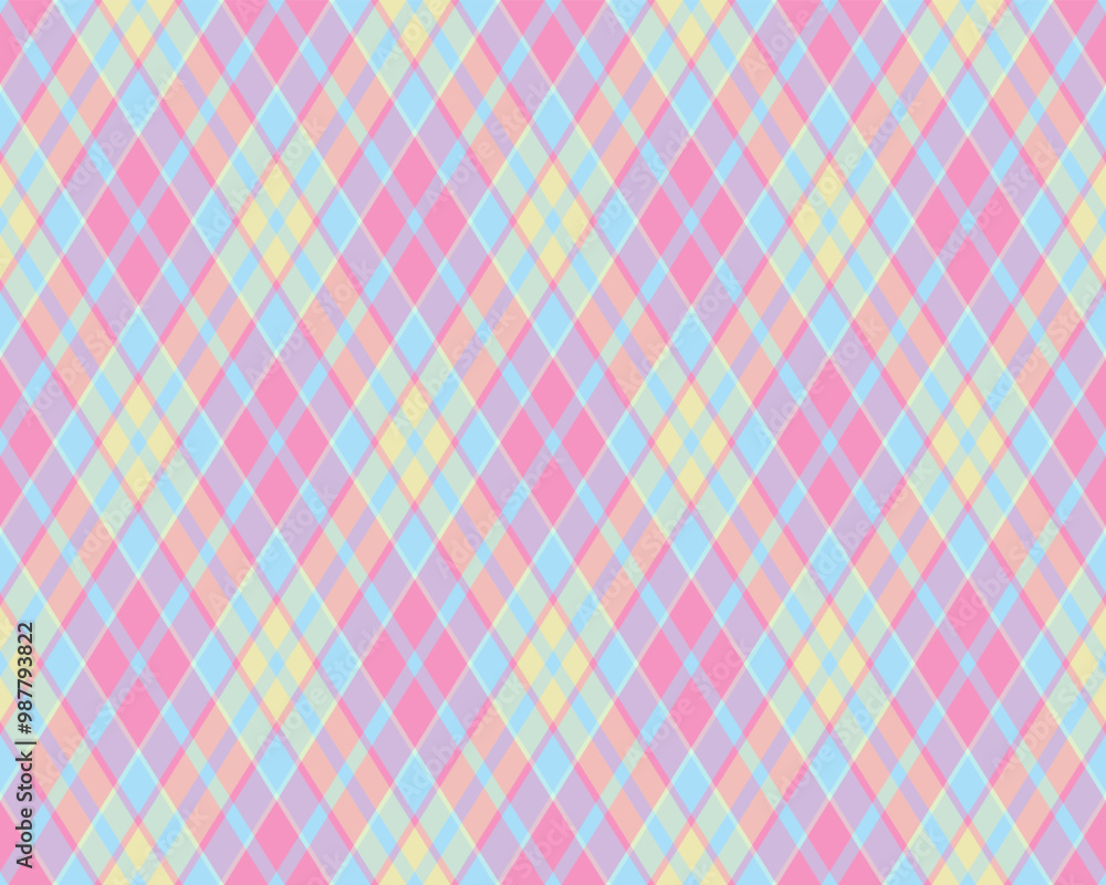 Argyle pattern of geometric rhombus. Harlequin check wallpaper design. Classic diamond shaped textile material for web background, print fabric clothing, sweater, wrapping paper, gift card, invitation Argyle pattern of geometric rhombus. Harlequin check wallpaper design. Classic diamond shaped textile material for web background, print fabric clothing, sweater, wrapping paper, gift card, invitation