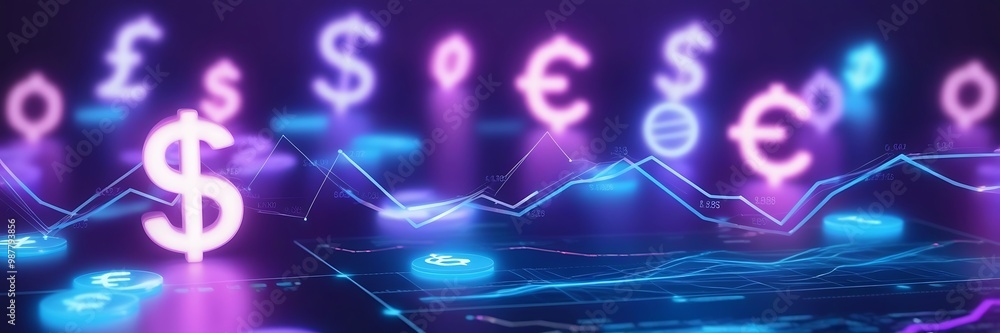 The global cryptocurrency fintech business banner concept is low polygon and arranged The global cryptocurrency fintech business banner concept is low polygon and arranged