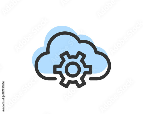 Cloud Storage And Data Transfer Vector Icon. Computing Service And Network Related Line Icons. Database And Server, Cyber Security, Digital Transformation.