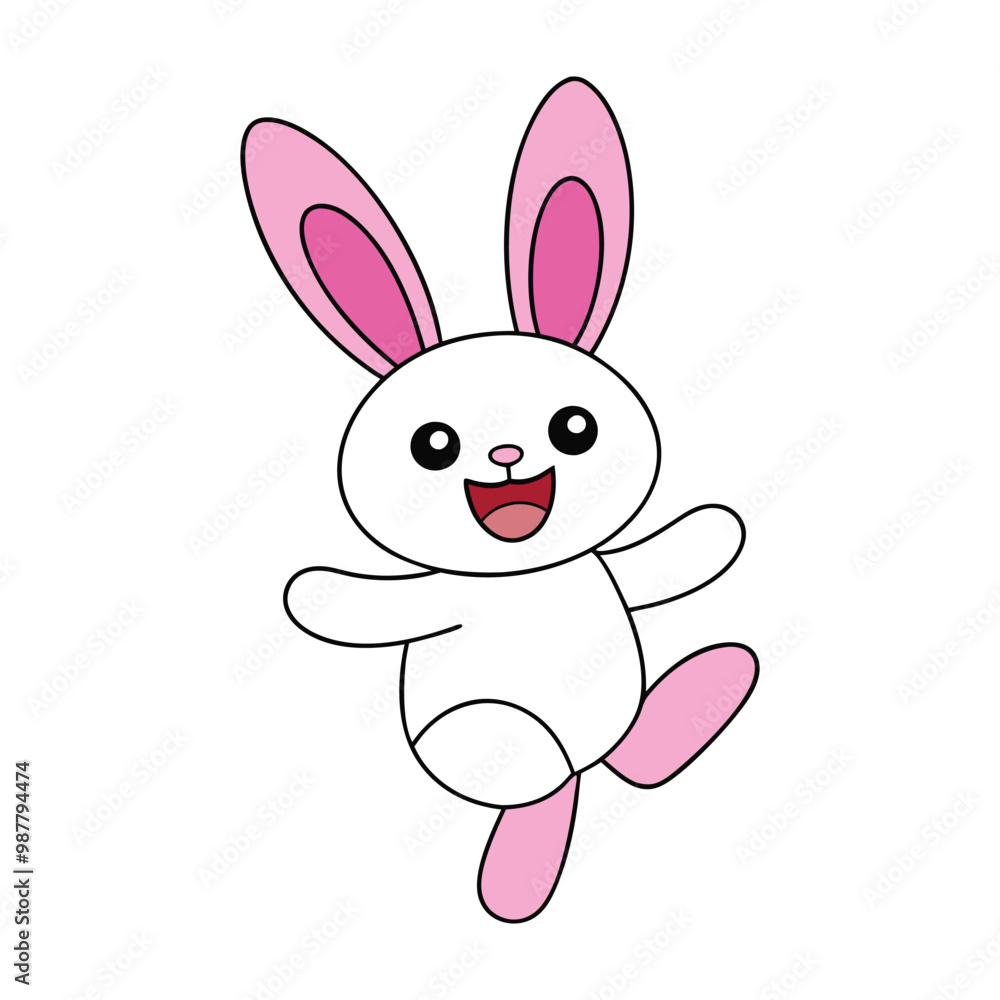 Cute Rabbit Cartoon Character Vector Illustration Cute Rabbit Cartoon Character Vector Illustration