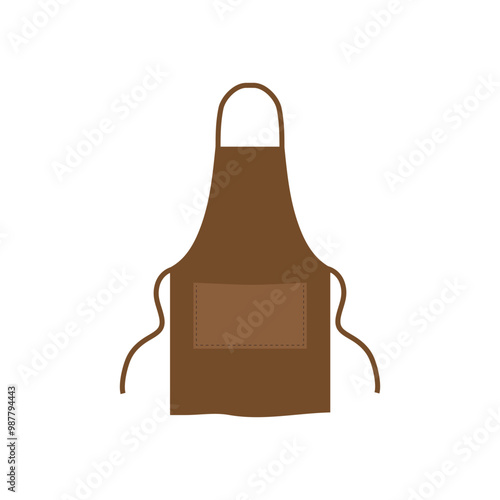 Apron mockup vector chef BBQ template cooking barbecue pocket. Kitchen apron uniform