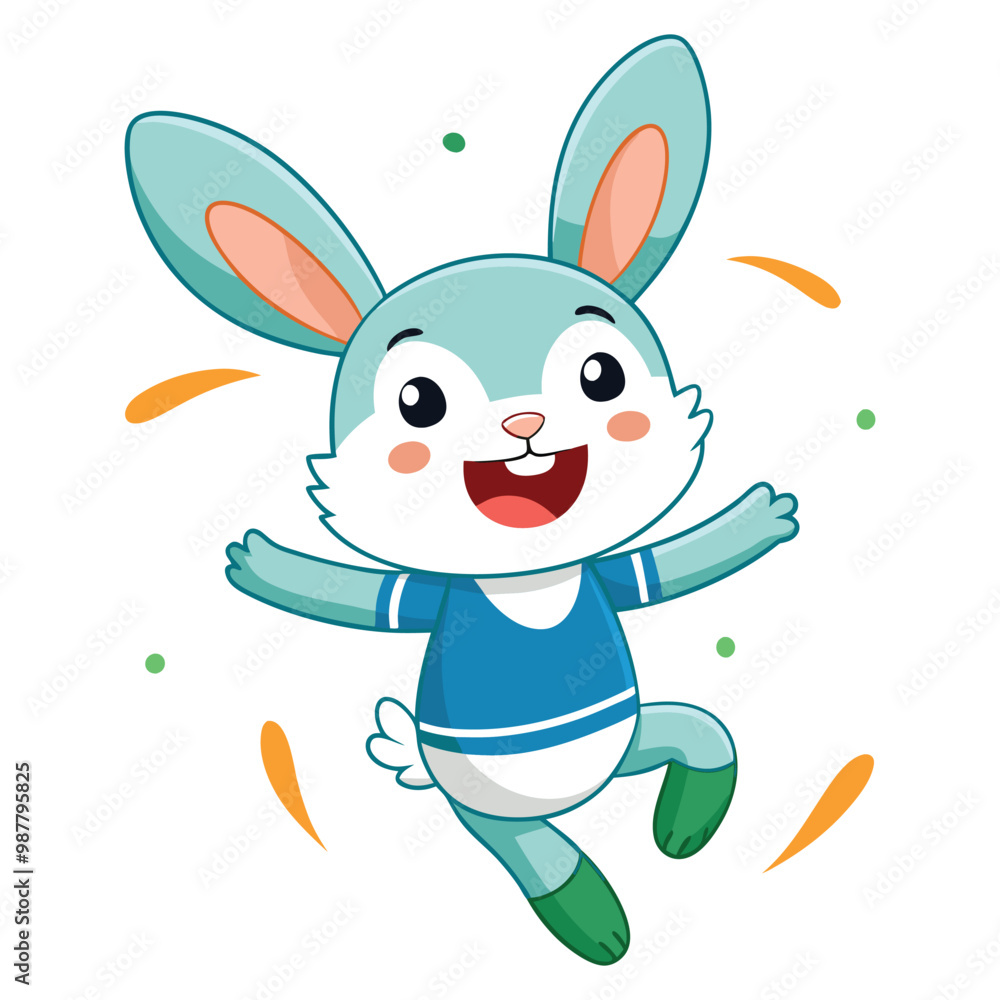 Cute Rabbit Cartoon Character Vector Illustration Cute Rabbit Cartoon Character Vector Illustration