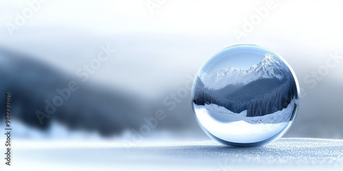 Christmas and new year clear glass winter snow globe