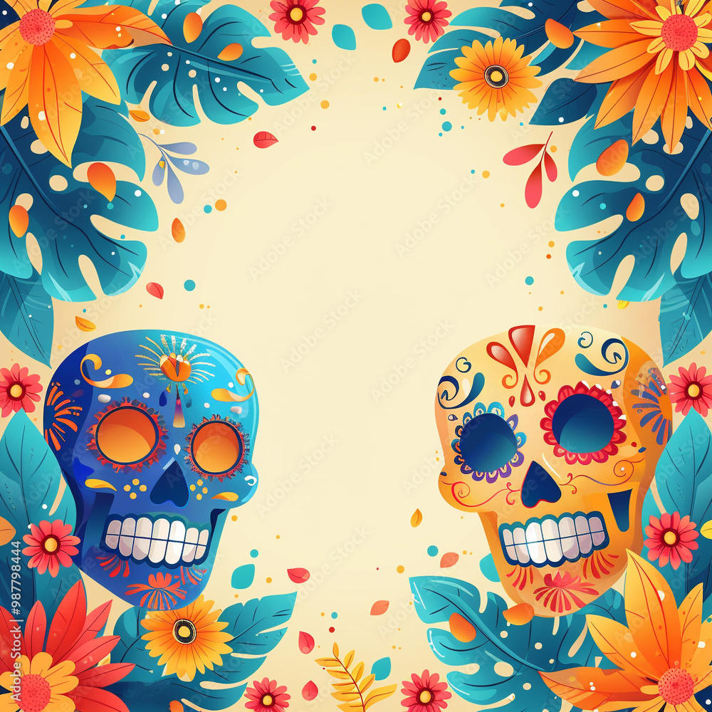 Festive Dia De Muertos background banner, celebration day of the dead Festive Dia De Muertos background banner, celebration day of the dead