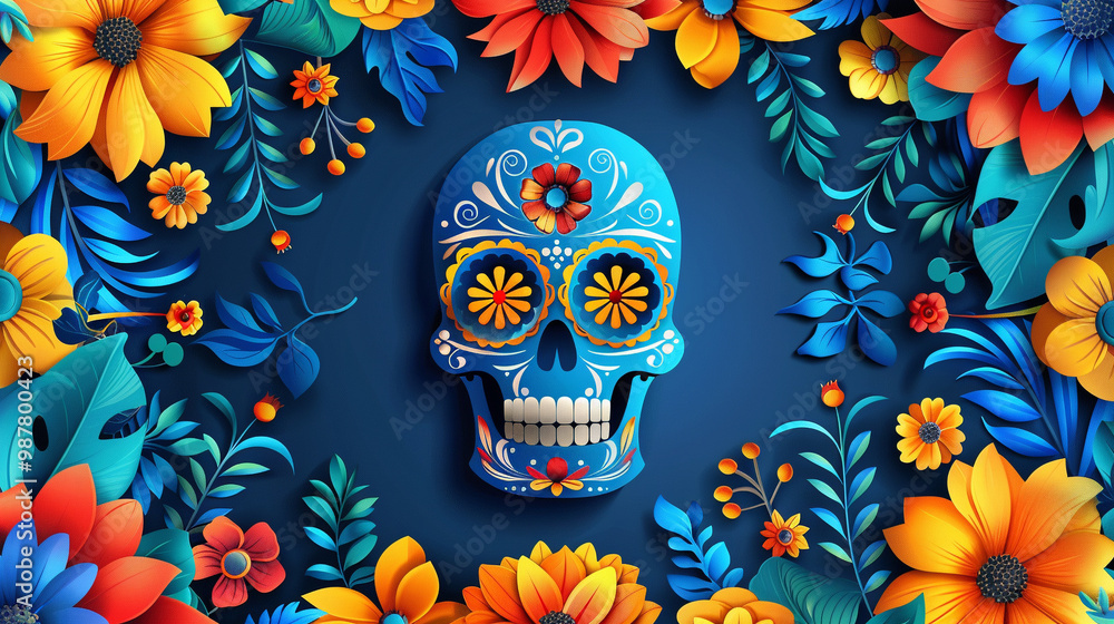 Festive Dia De Muertos background banner, celebration day of the dead Festive Dia De Muertos background banner, celebration day of the dead