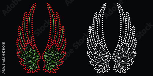 Wings Rhinestone Design, Rhinestone Design, Royalty-Free Images, Rhinestone Pattern, Stone design, Rhinestone design for T-shirt