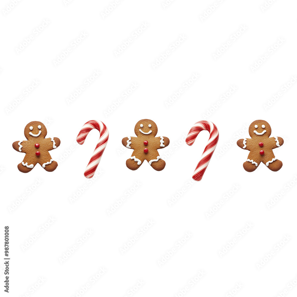 candy canes and gingerbread men, cut out candy canes and gingerbread men, cut out