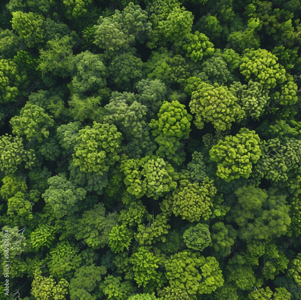 Lush Green Canopy of Trees from an Aerial Perspective. Lush Green Canopy of Trees from an Aerial Perspective.