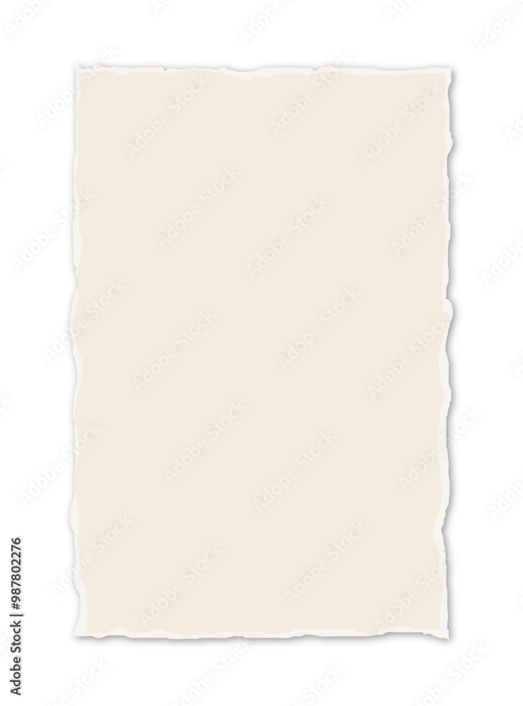 Obraz premium Old torn paper on a white background. Sheet of paper with jagged edges.