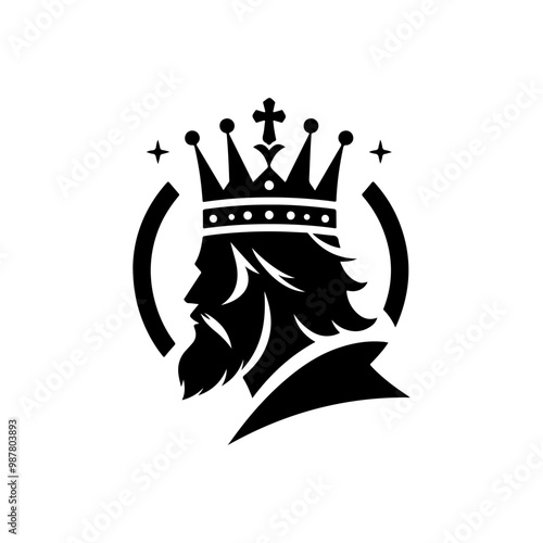 King line icon vector. king face elegant logo icon vector template.